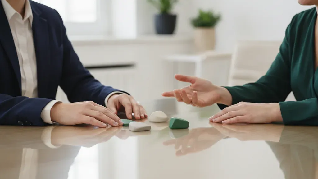 Business advisors discussing priorities that shape financial projections