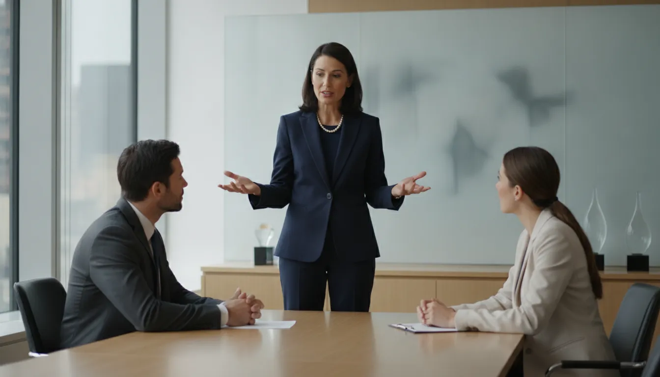 Advisor presenting a clear business story during pitch deck presentation design