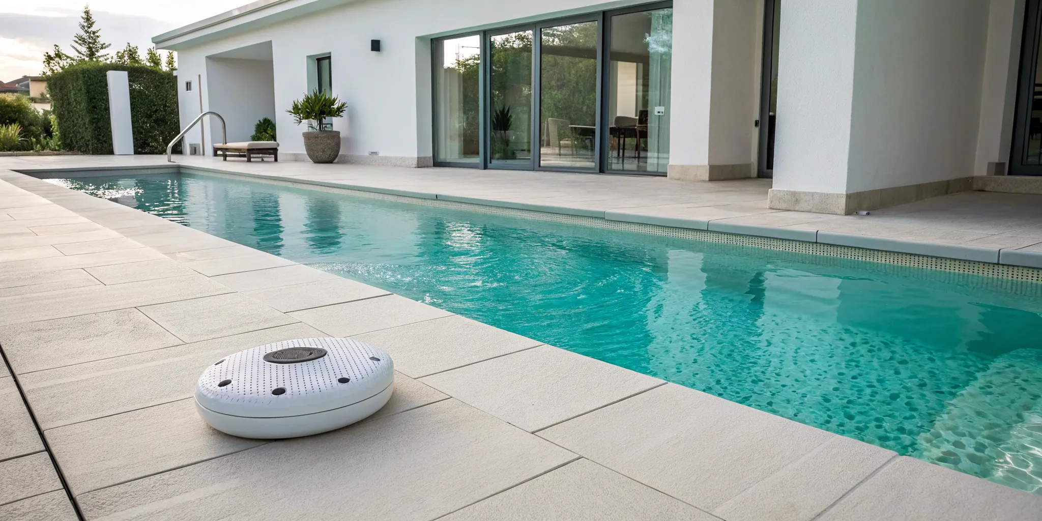 The best drowning detection system for pools shown poolside.
