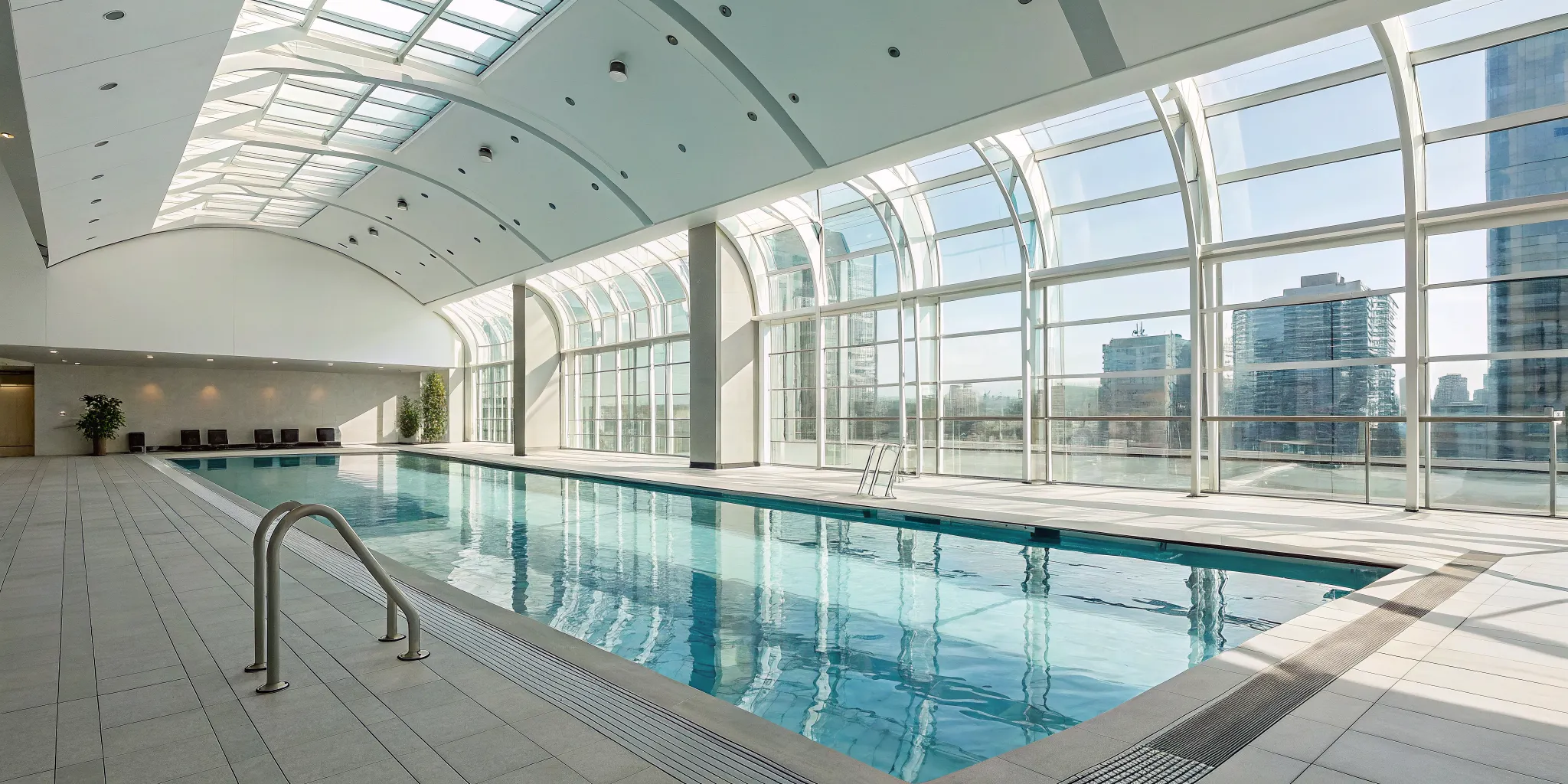 A clean indoor pool is one of the benefits of automated pool monitoring systems.