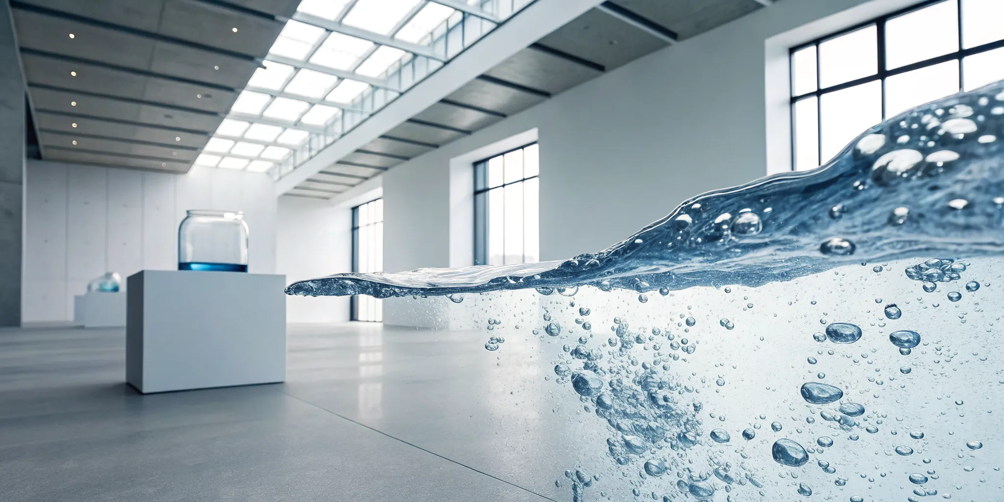A high-tech submersion alert system with sensors monitoring a clear pool.