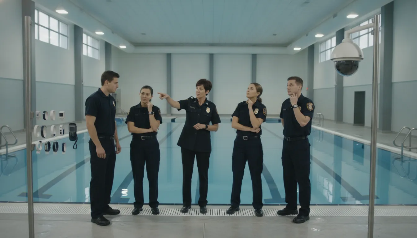 Aquatics team comparing camera and wearable drowning detection options