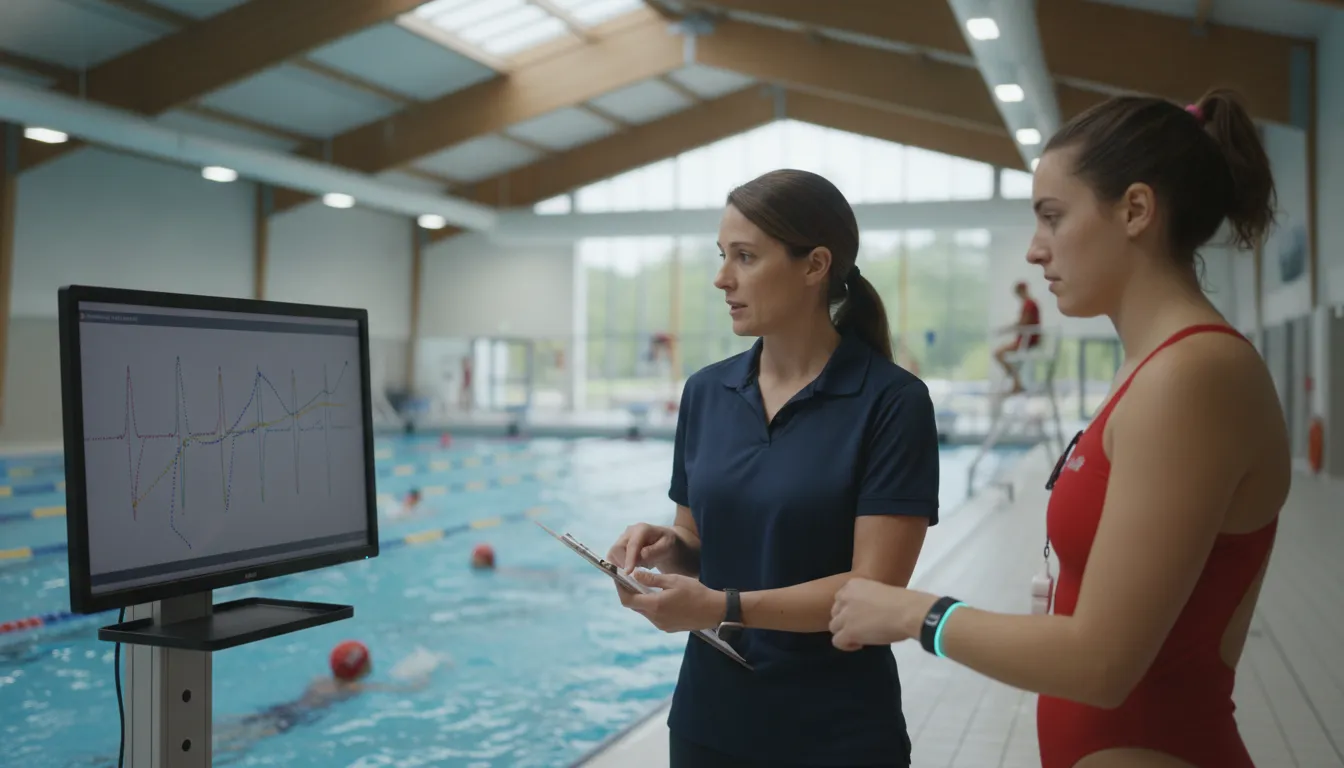 Aquatics leader observing a drowning detection technology demonstration