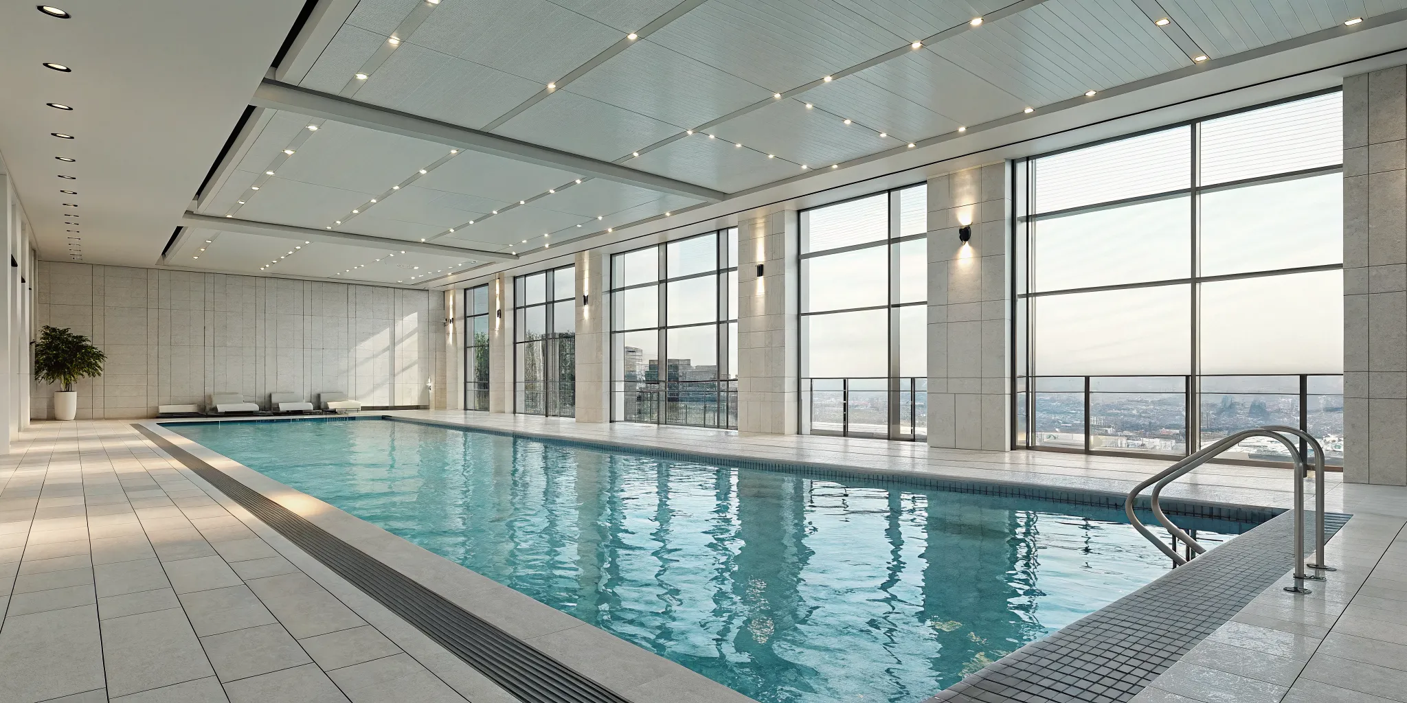 How drowning detection technology works to monitor swimmers in a modern indoor pool.