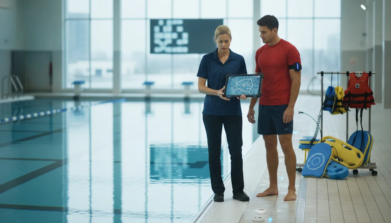 Aquatics safety manager planning a wireless pool monitoring deployment