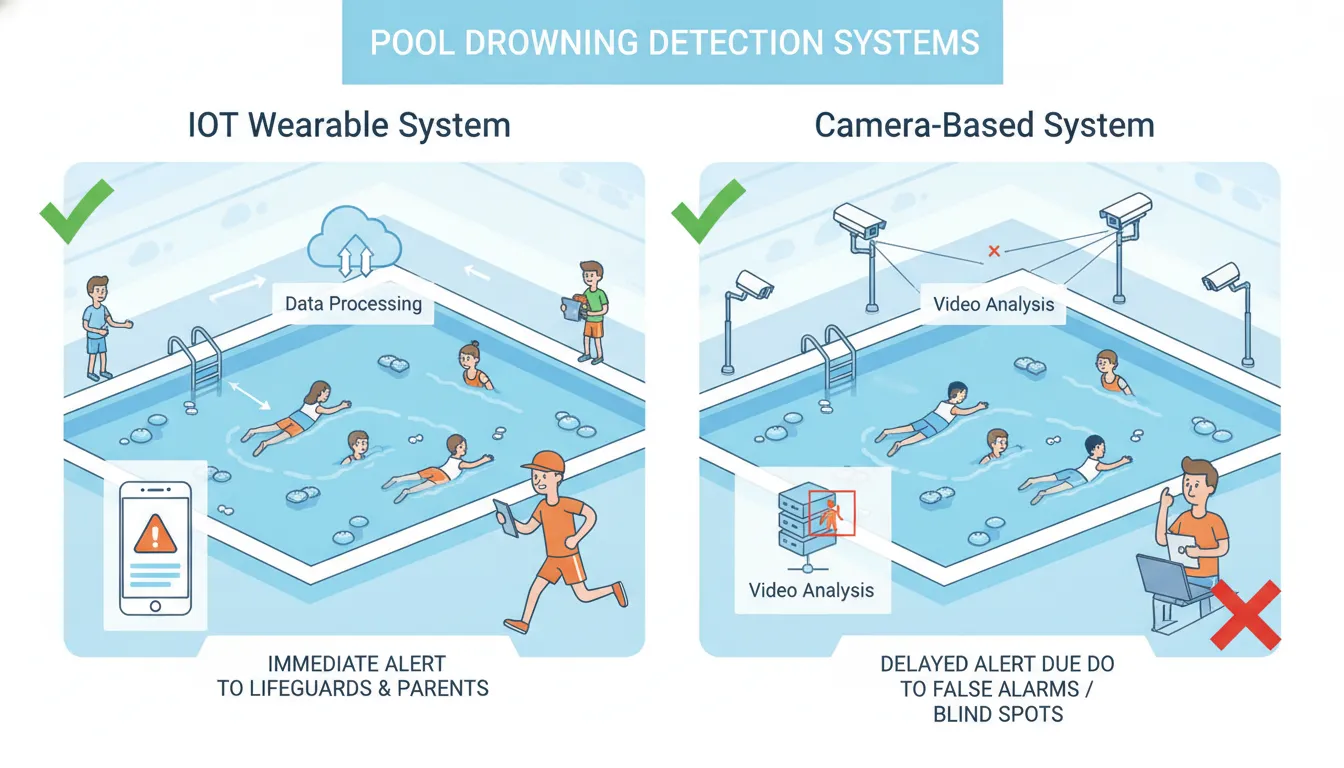 Comparison of IoT wearable system versus camera-based pool safety system installation