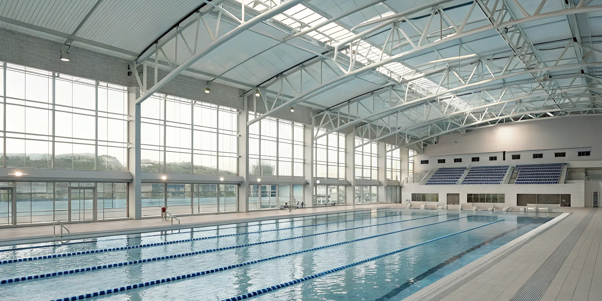A lifeguard alert system in a large swimming pool, a major factor in the total system cost.