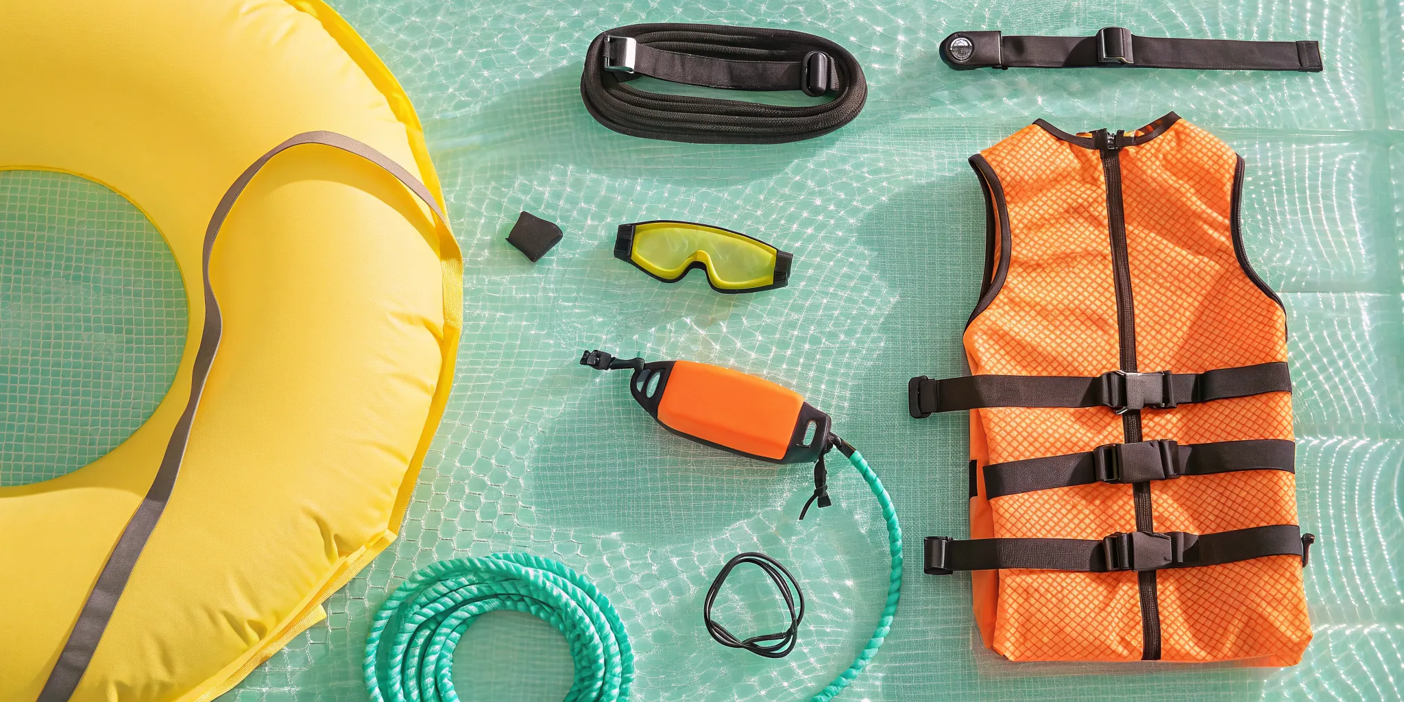 An assortment of swimmer safety wearables to buy for protection in the water.