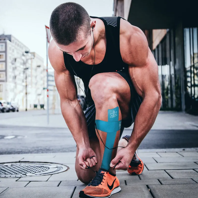 Removing CannaTape Sport CBD kinesiology tape safely using baby oil