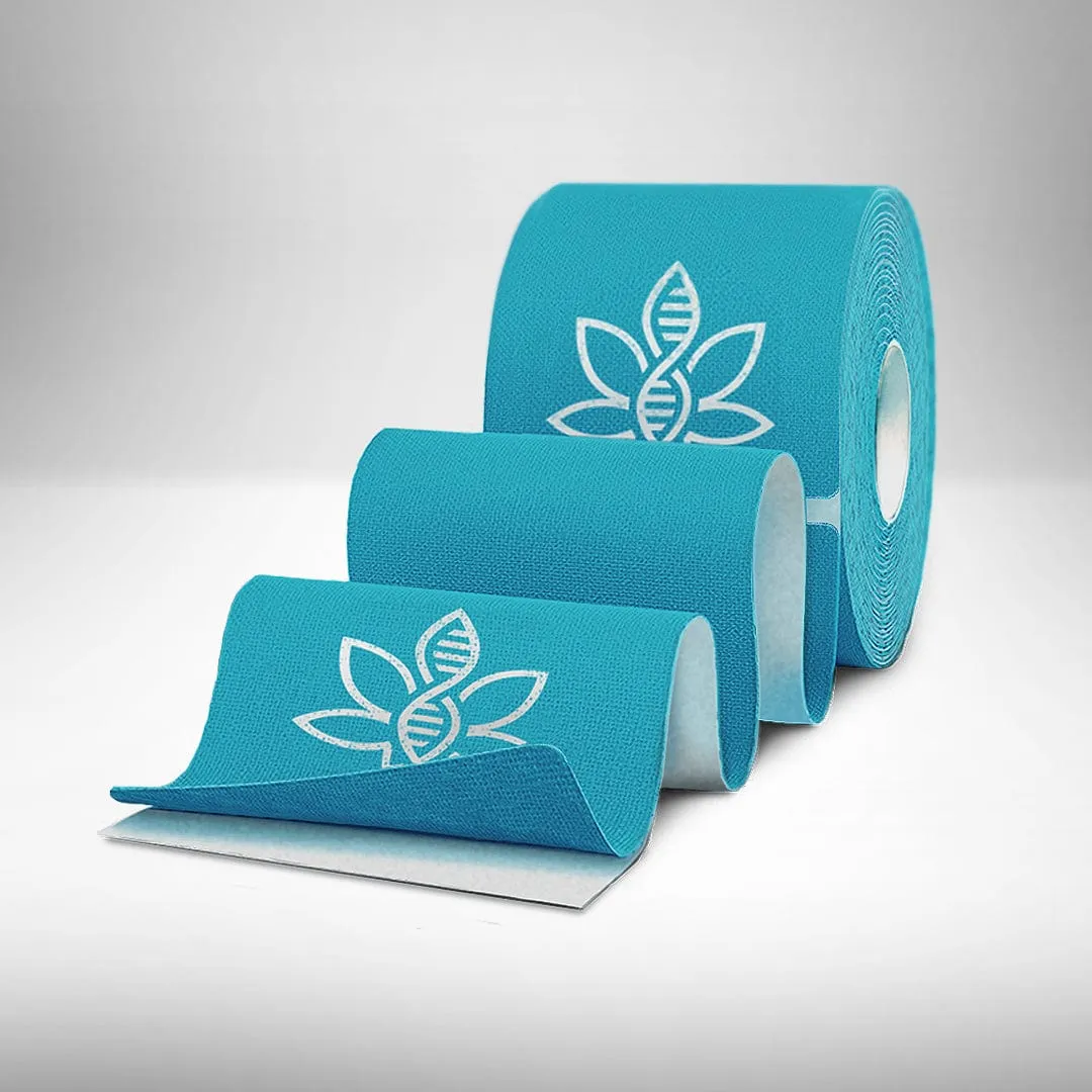 CannaTape Sport blue CBD kinesiology tape roll for golfers