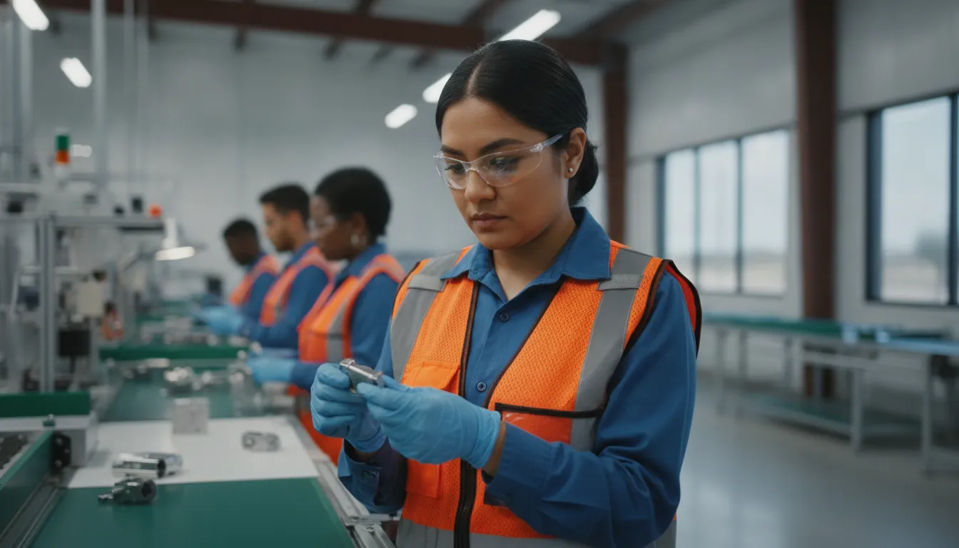 Production worker supporting a manufacturing operation