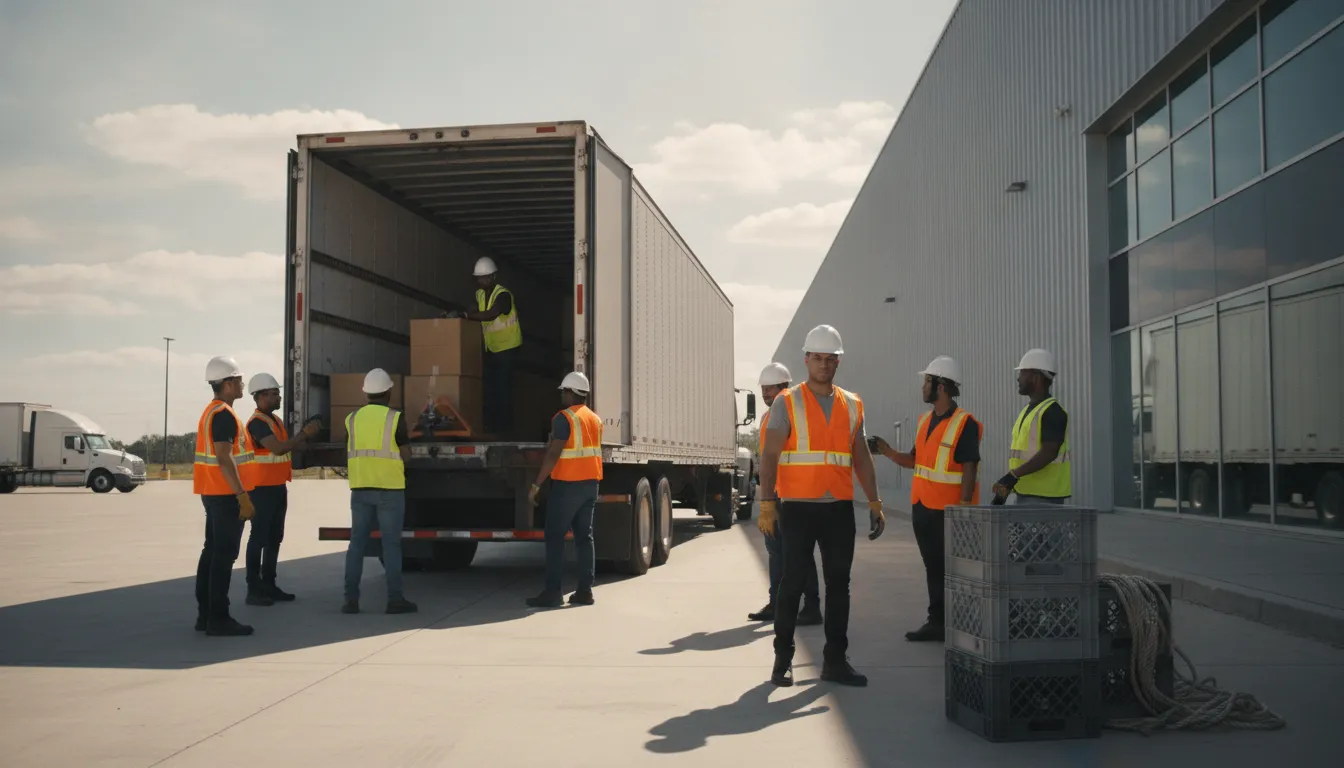 Transportation team preparing safely for a DFW delivery shift