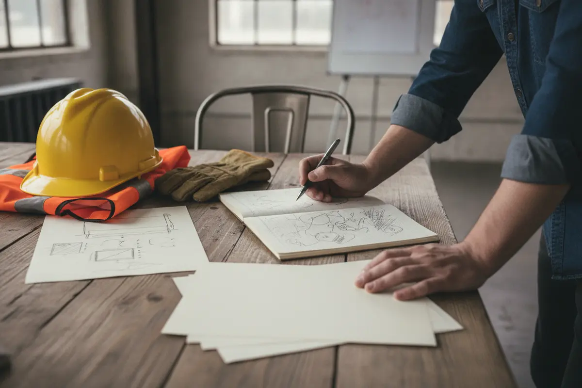 Job seeker preparing work history and availability for a forklift role