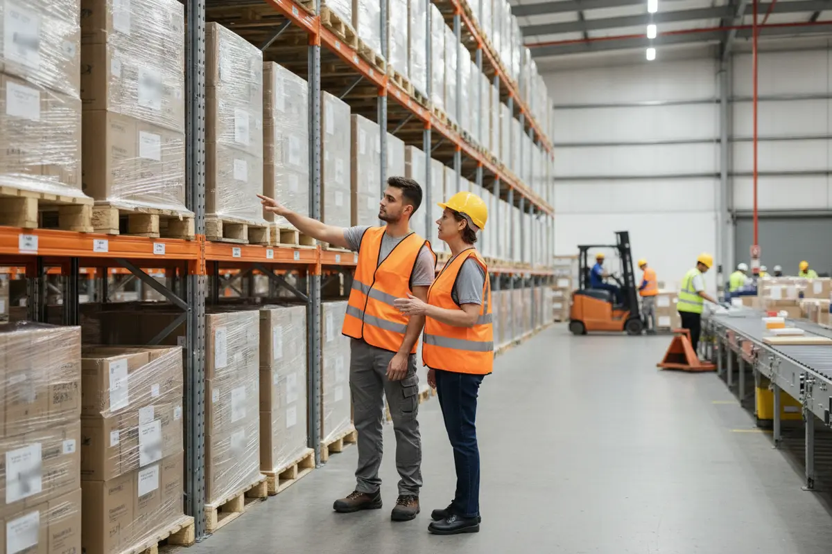 New warehouse employee listening during a workplace orientation