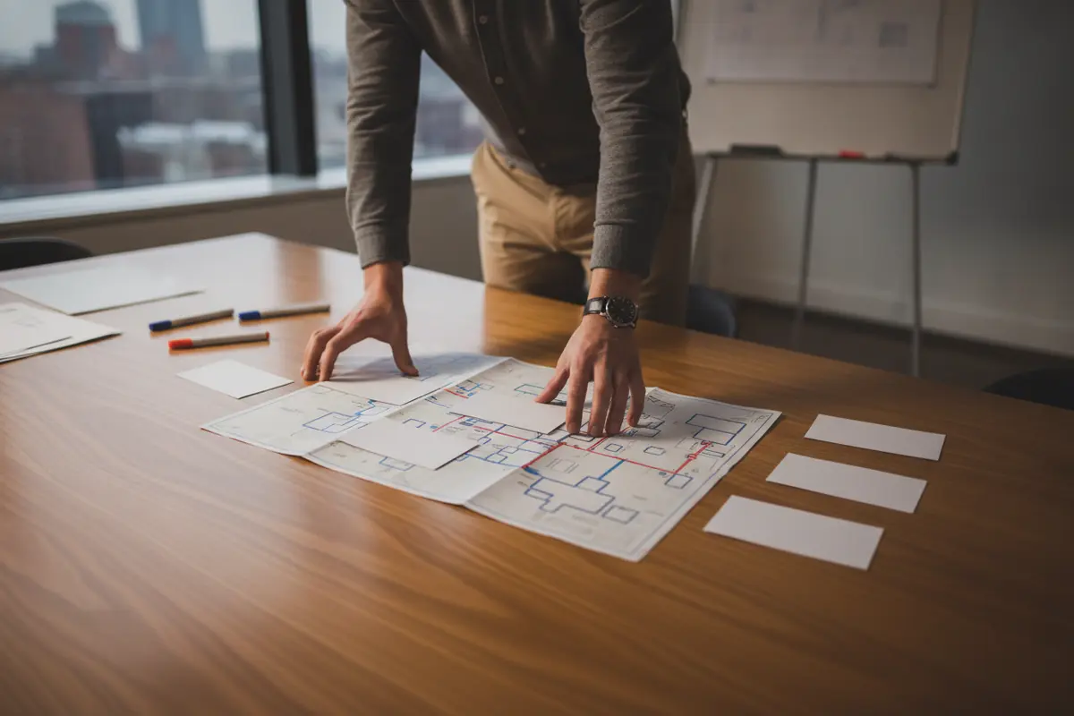 Operations manager mapping staffing needs across several distribution centers