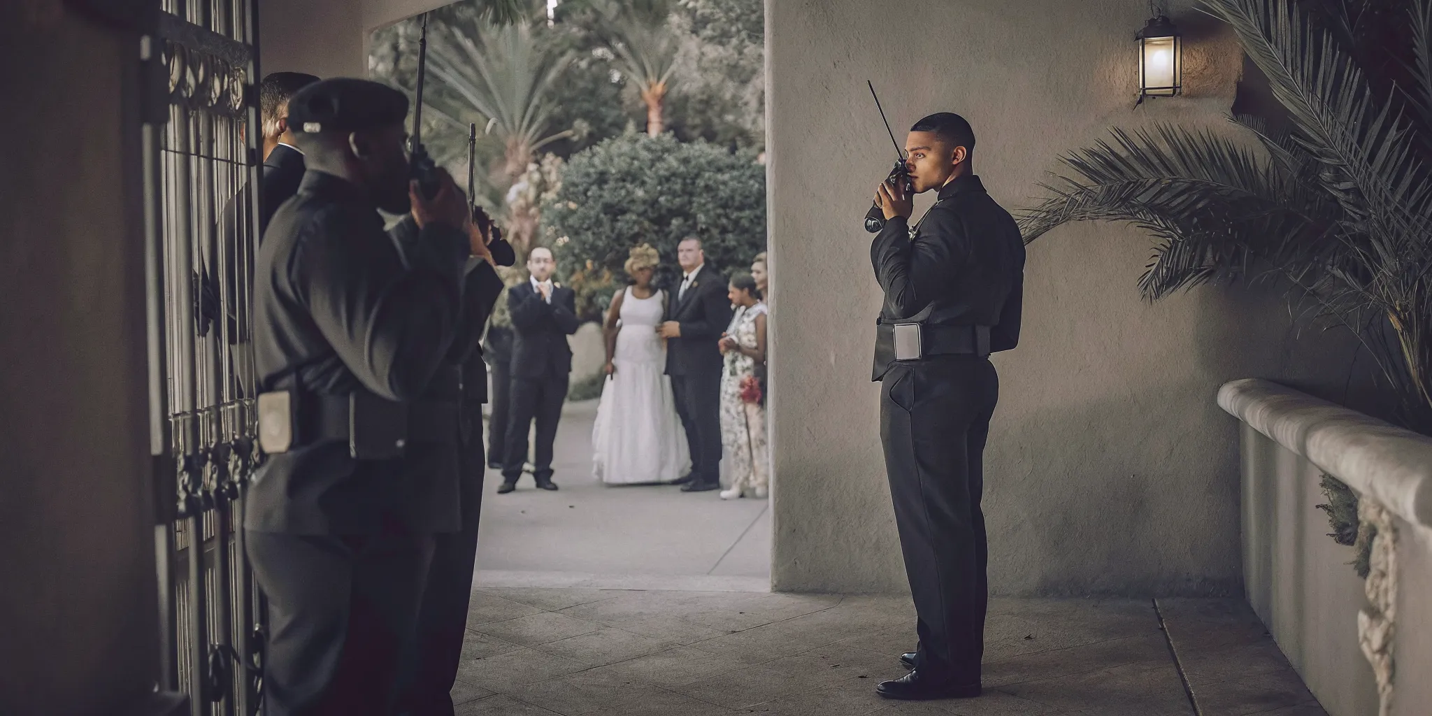 Event security company coordinating guest access at a Southern California event