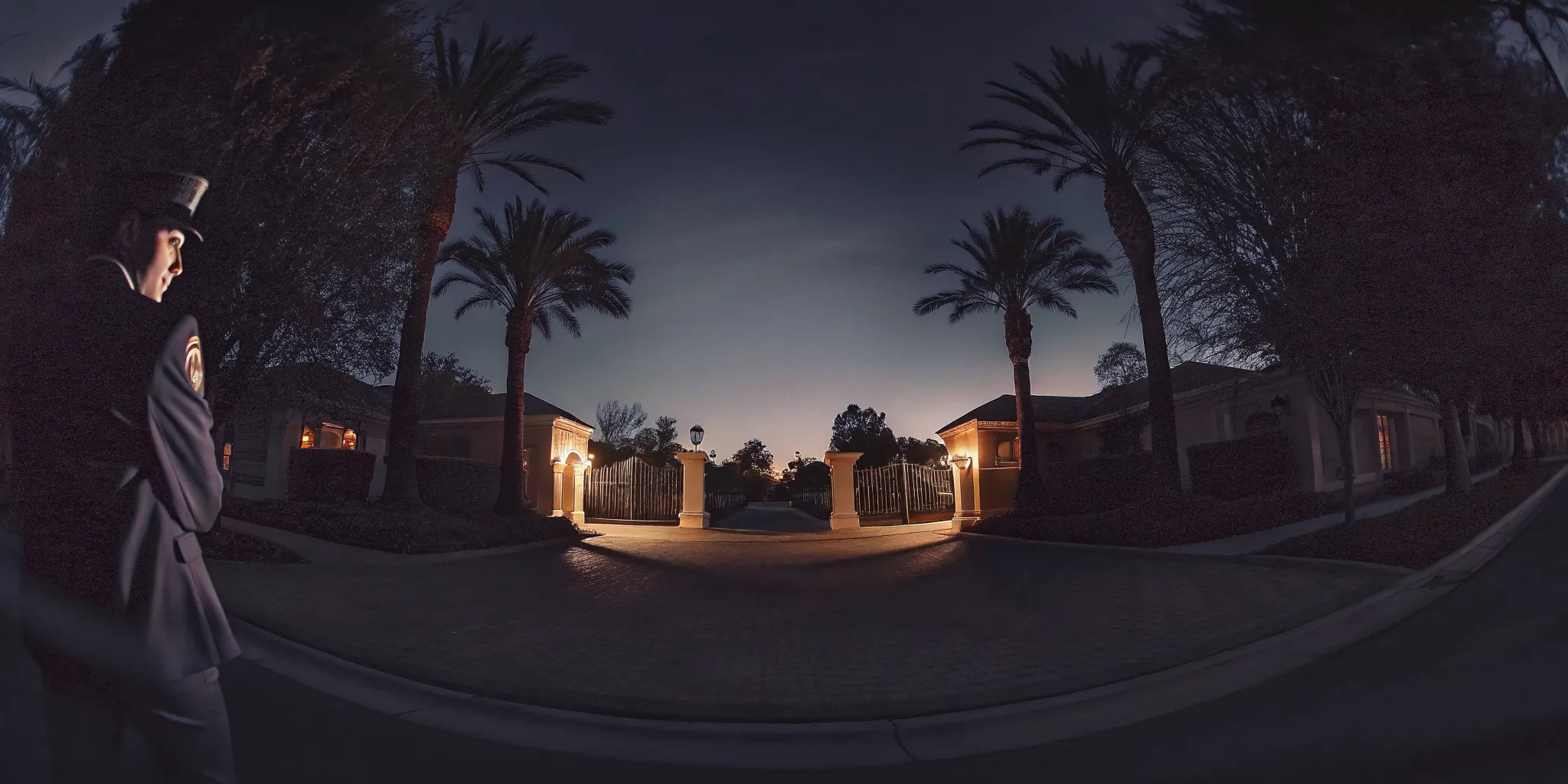 HOA security guard checking access at a gated community entrance