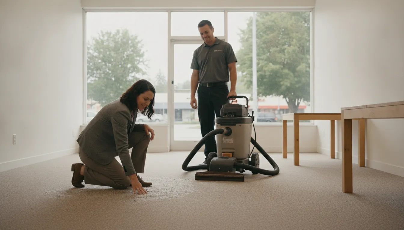 Commercial carpet cleaning cost per square foot inspection before professional service