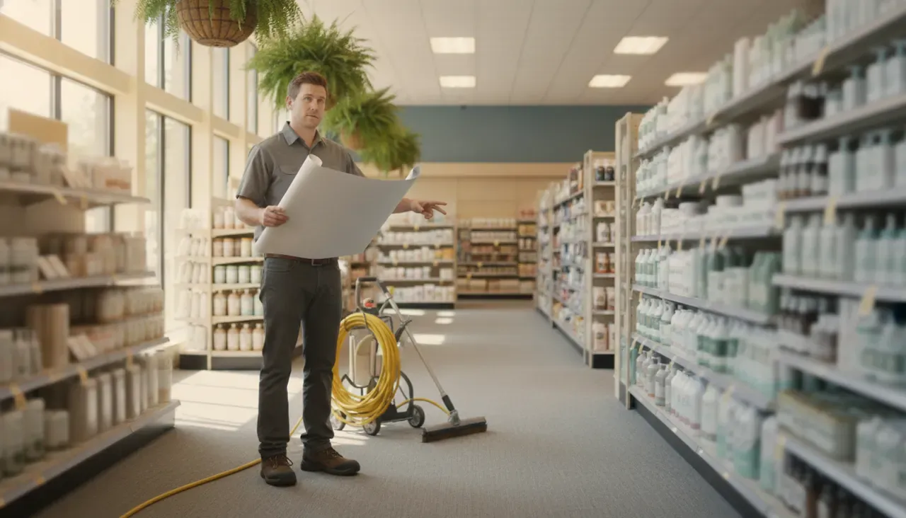 Commercial carpet cleaning planned around retail store operations