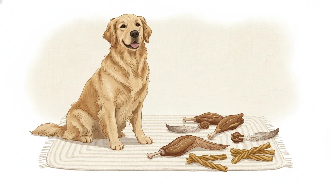 Large dog with a durable natural chew selected for a powerful chewing style