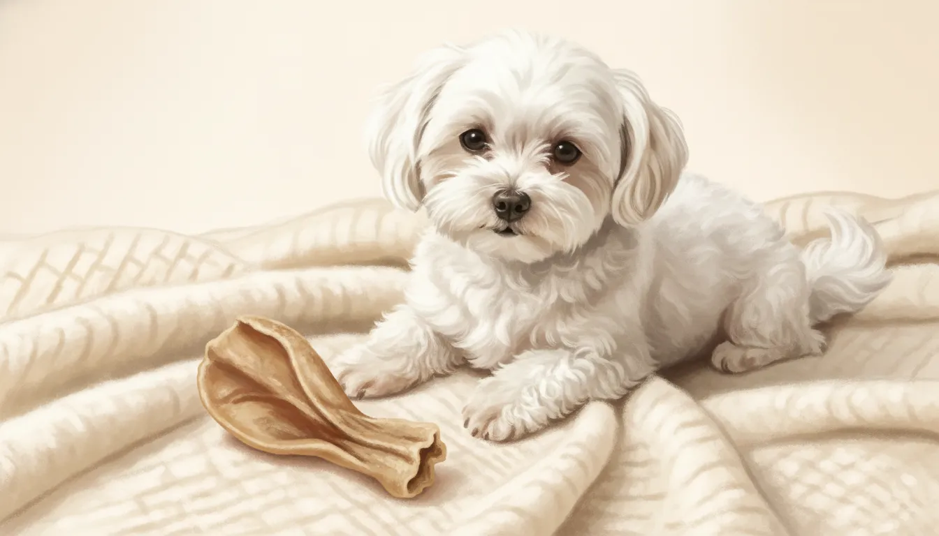 Small dog with a gentle natural chew selected for a smaller jaw