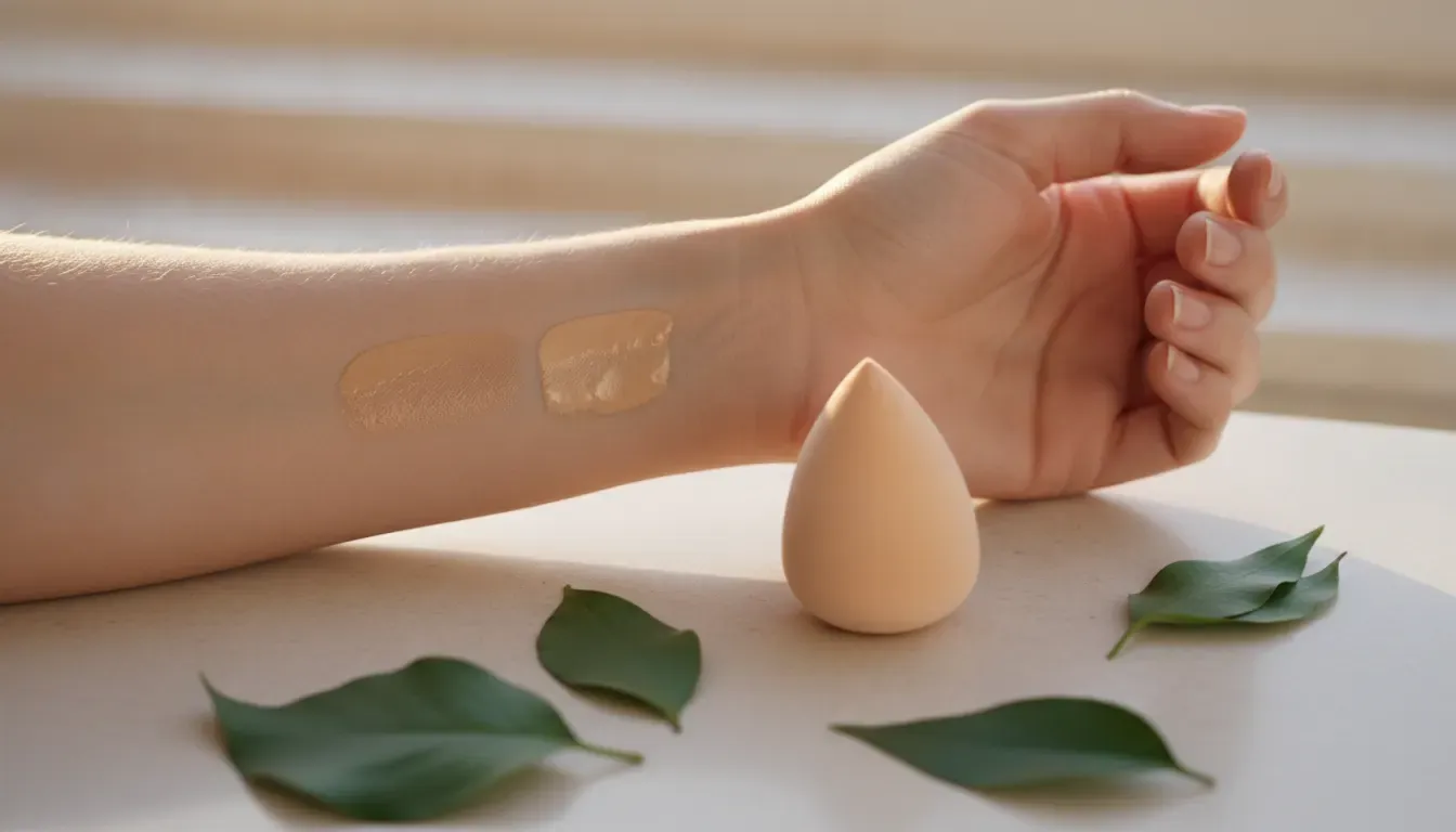 CC cream and foundation coverage swatches for a clean beauty comparison