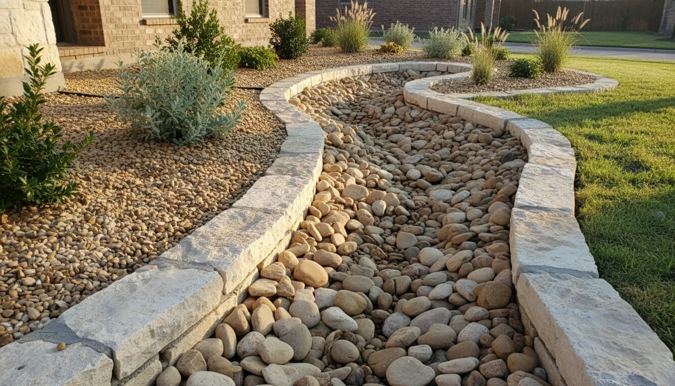 1-inch and 2-4-inch native river rock sizes for landscaping comparison