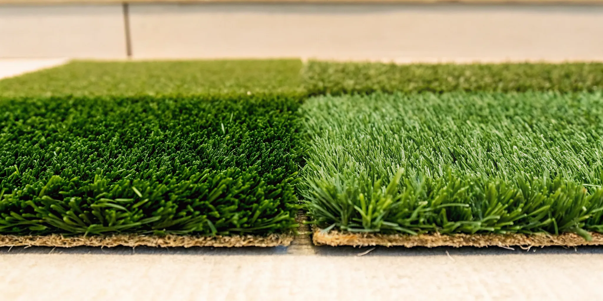 Comparison of Zoysia sod varieties Palisades, Zeon, Innovation, and Stadium grass textures