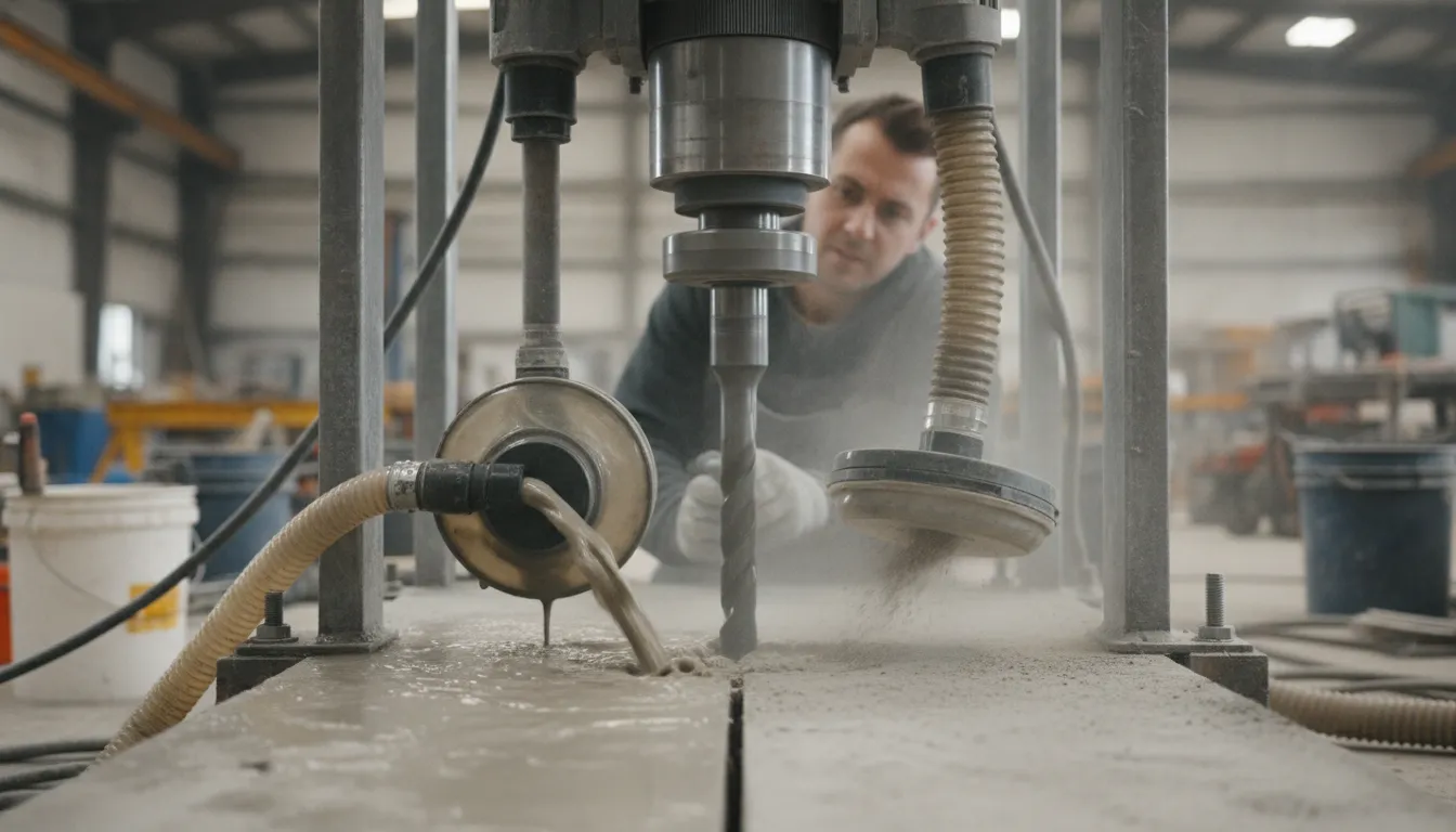 Wet and dry diamond core drilling conditions