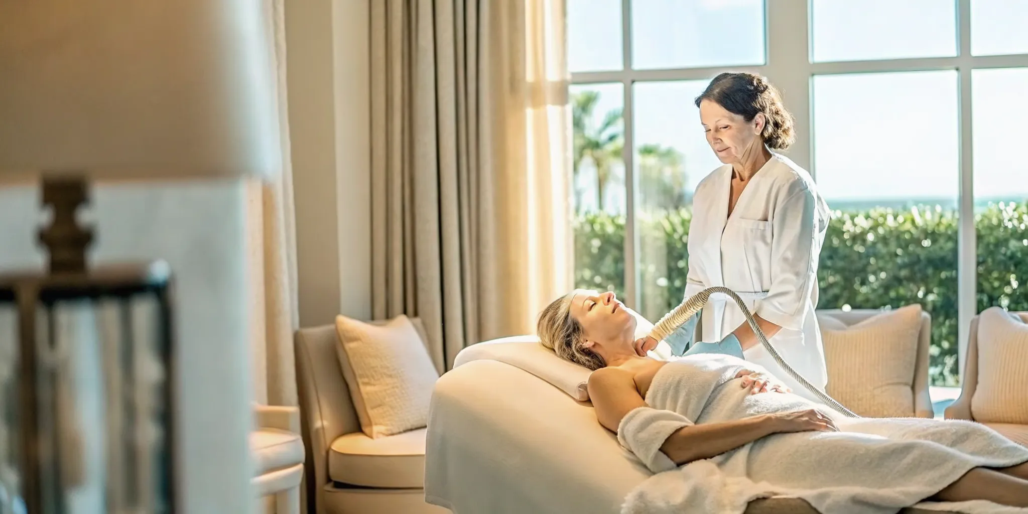 Luxury medical spa treatment room for non-invasive body sculpting in Naples, Florida