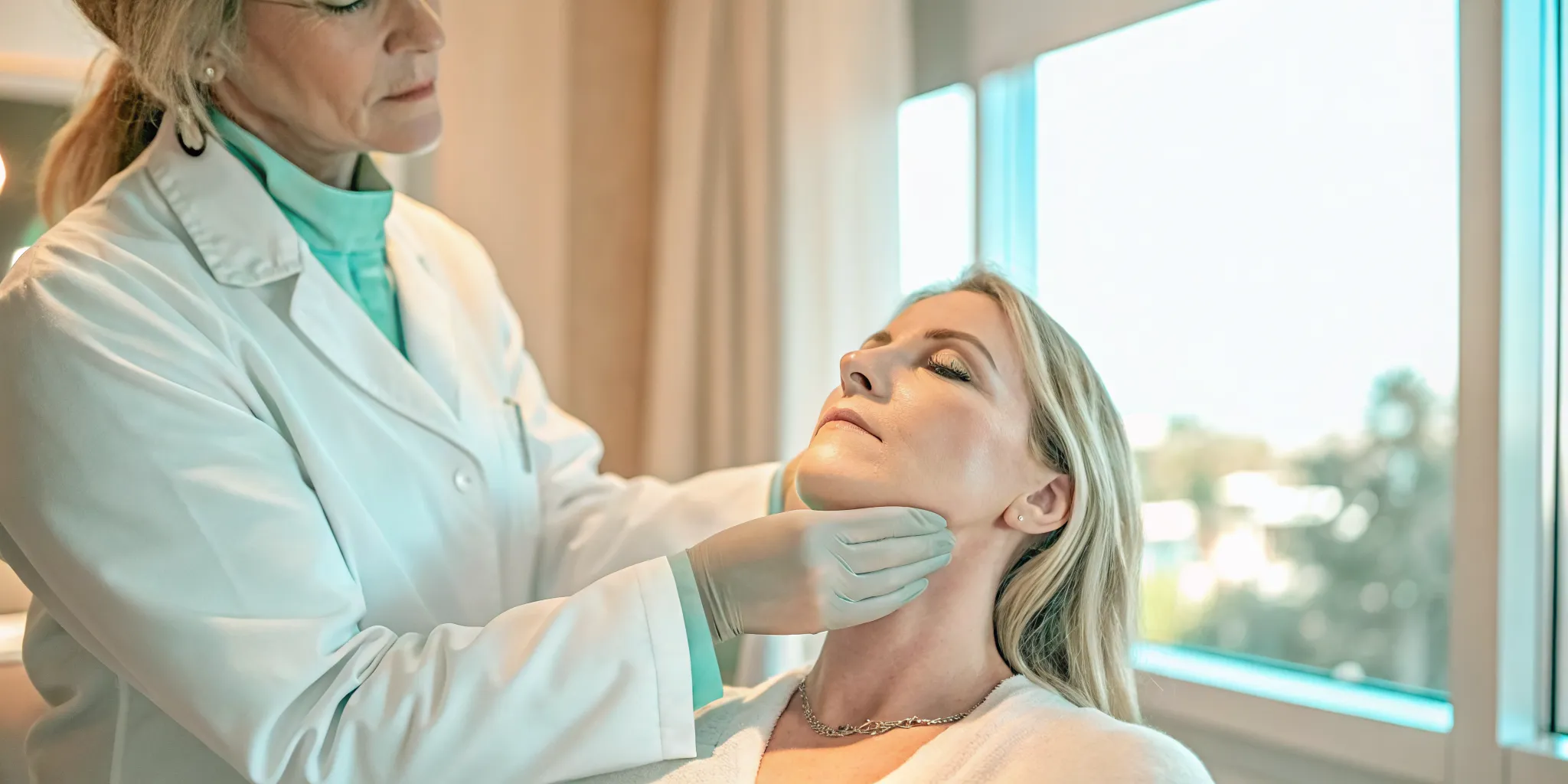 Physician assessing facial movement during a Botox consultation in Naples