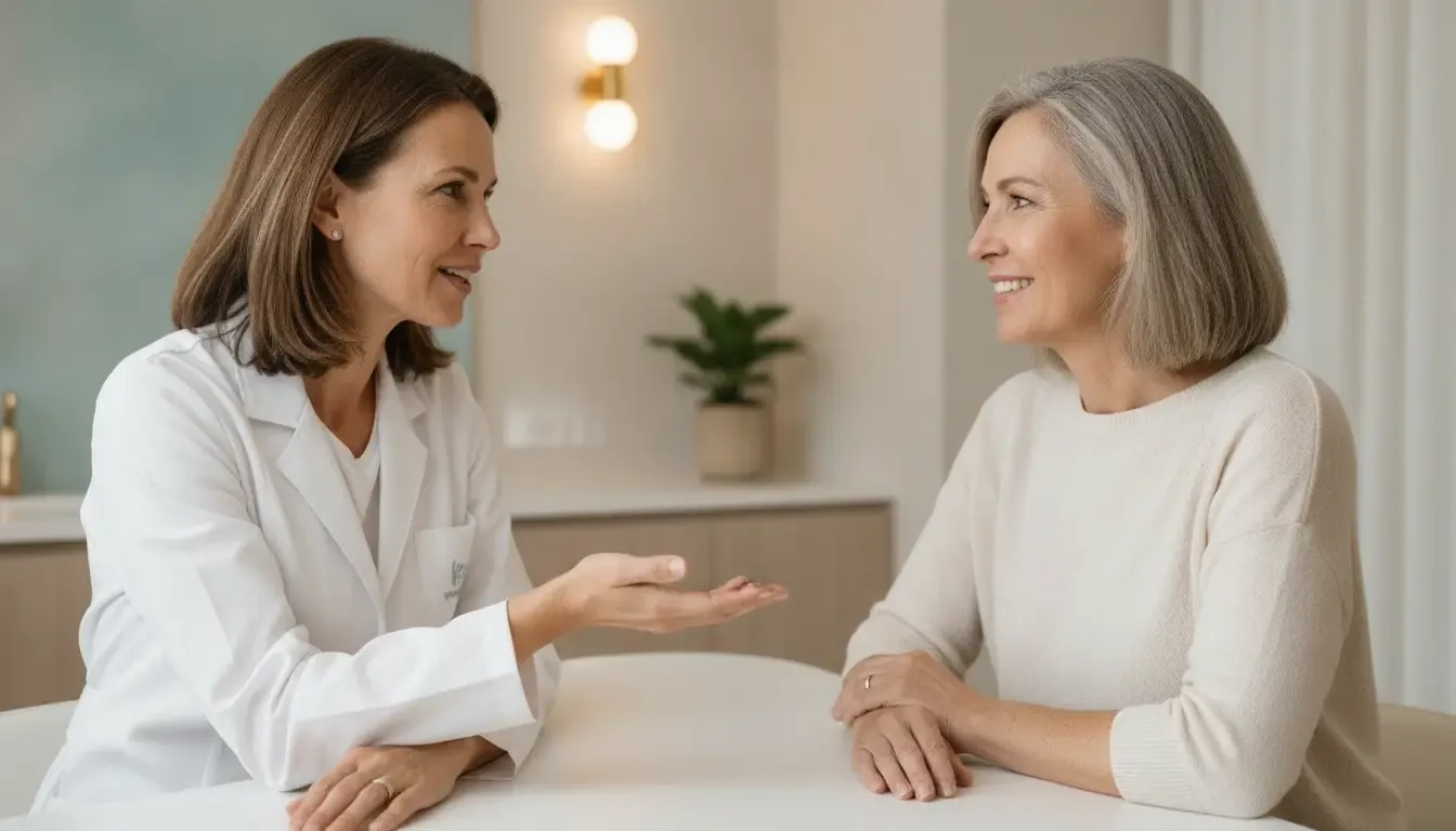 Patient discussing Botox safety questions with a physician in Naples