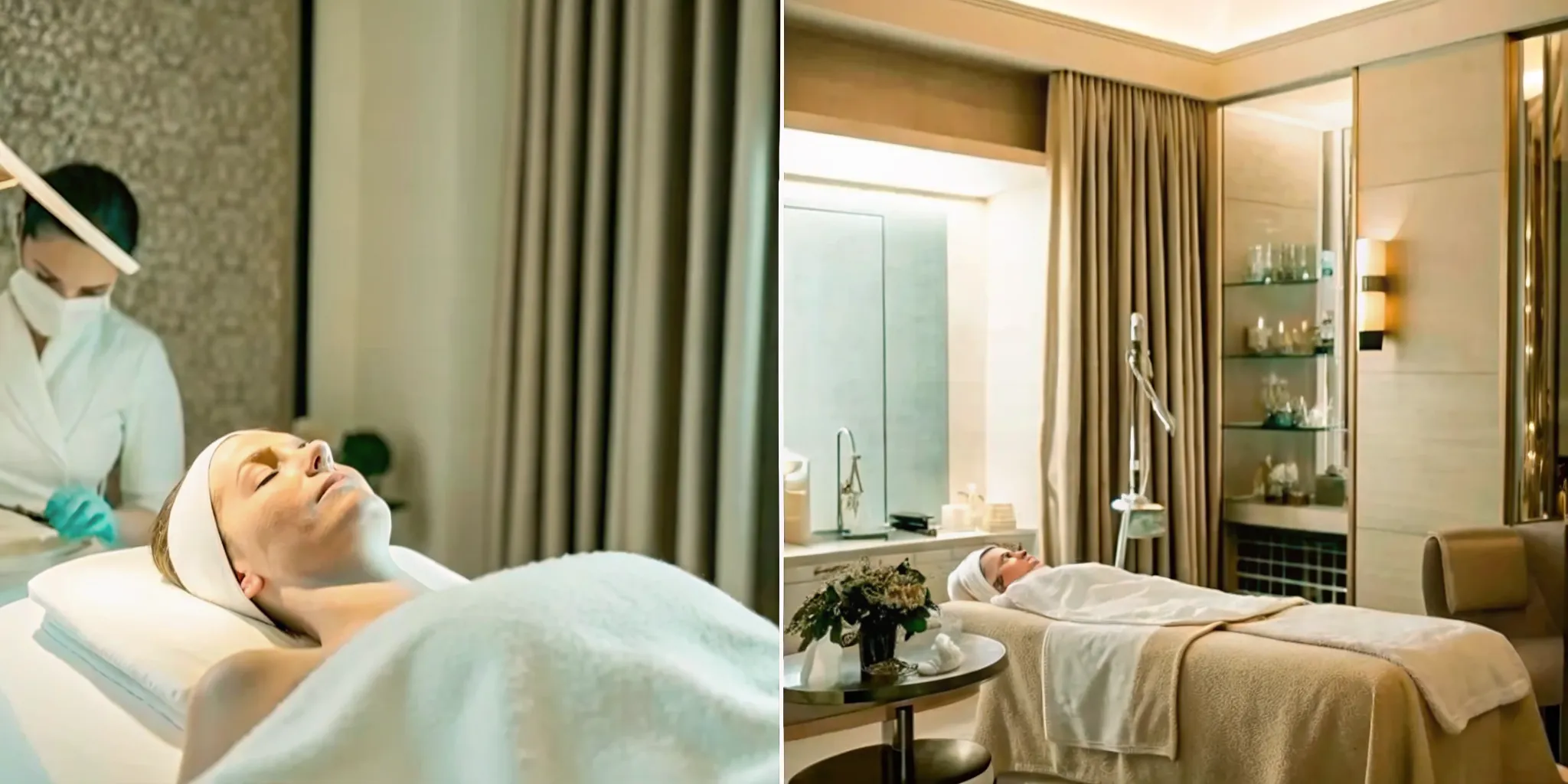 Luxury medical spa treatment room featuring chemical peel and facial equipment