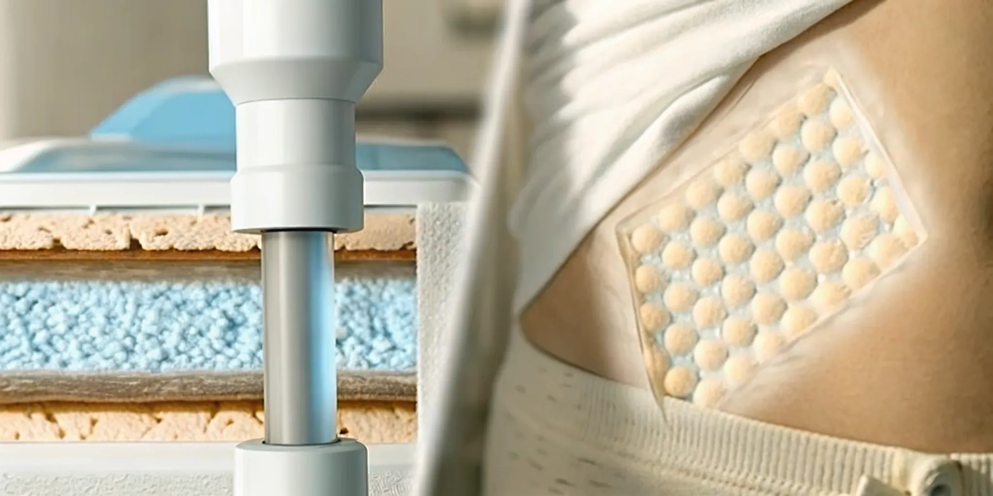 Medical illustration showing how CoolSculpting fat freezing works