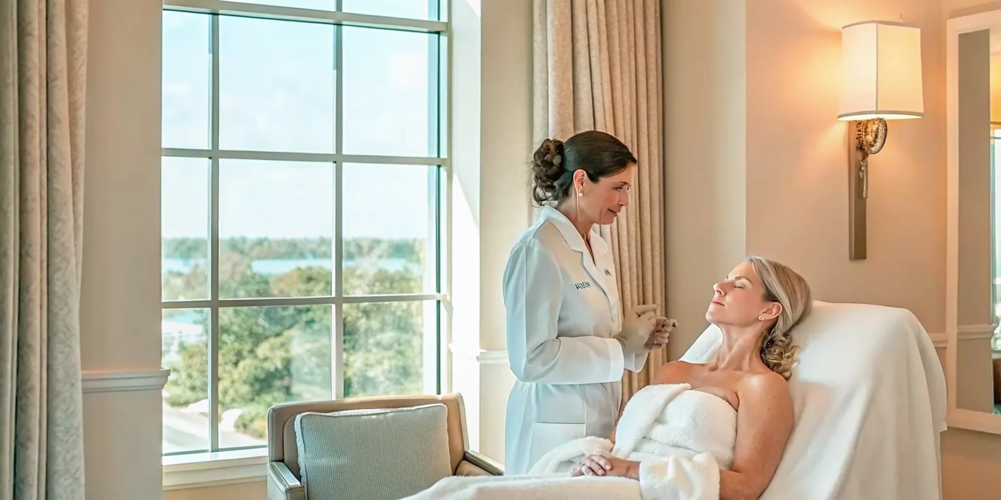 Physician consulting with patient about facial balancing fillers at Kenzi MedSpa in Naples