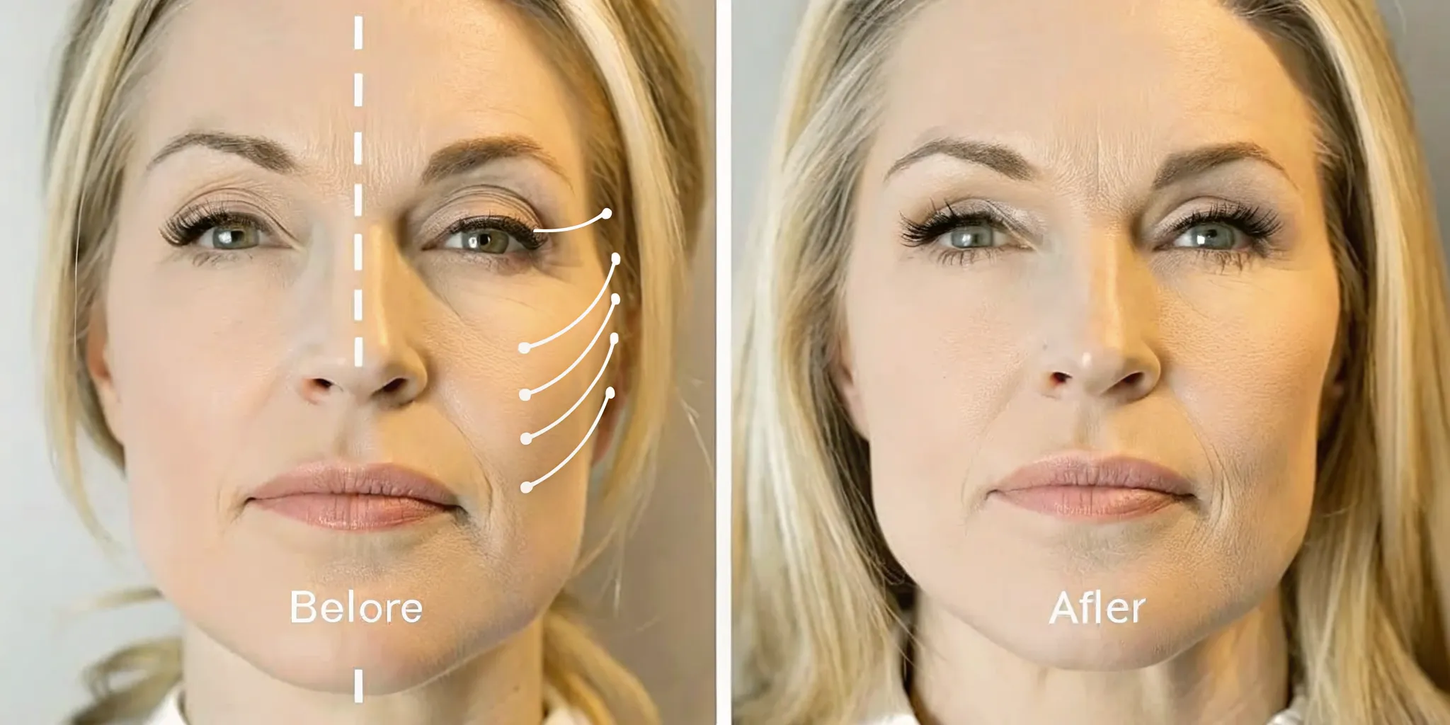 Facial anatomy diagram showing common dermal filler treatment zones for facial balancing
