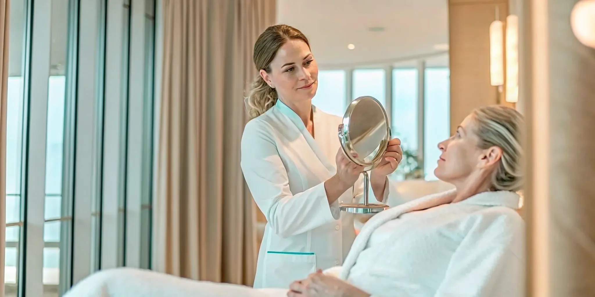 Physician evaluating facial proportions for a natural-looking injectable plan