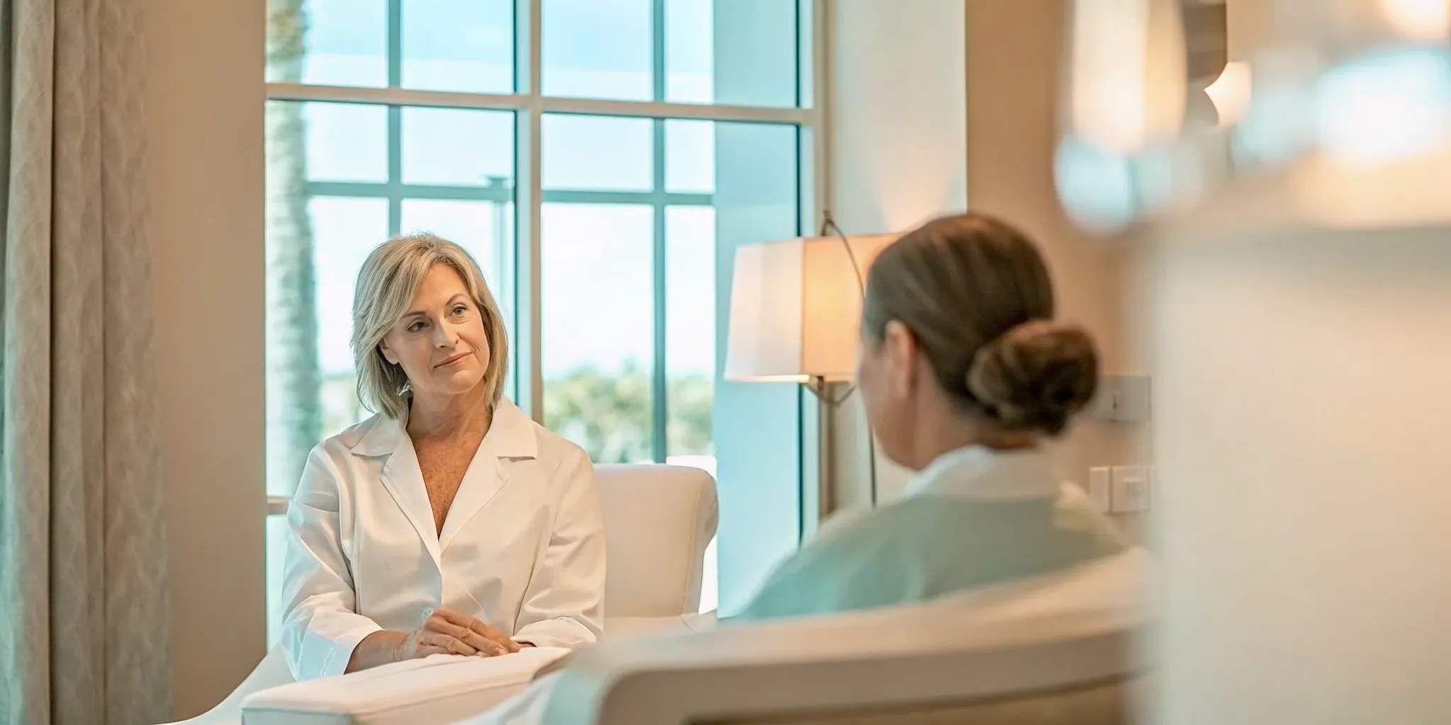 Woman discussing non-surgical contouring options at a Naples med spa