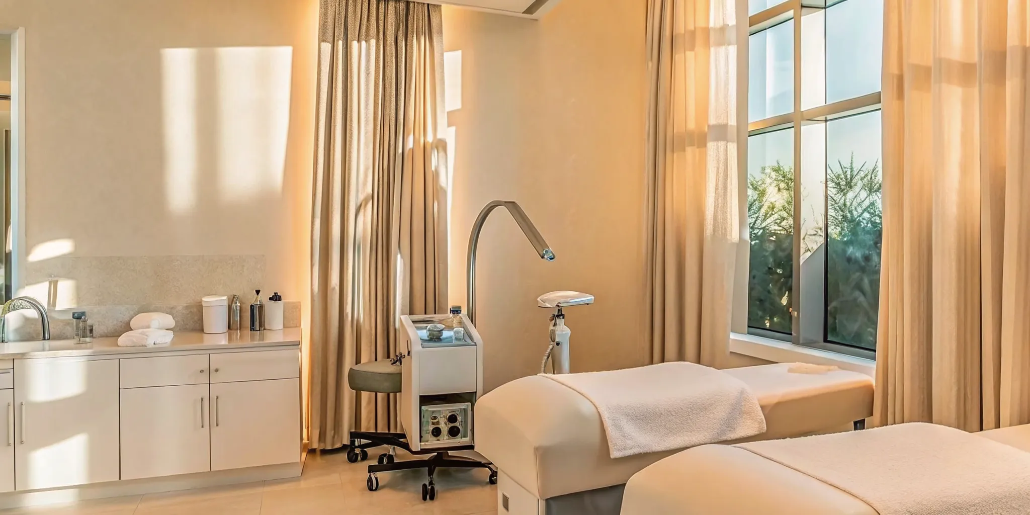 Luxury medical spa interior in Naples Florida with modern treatment room