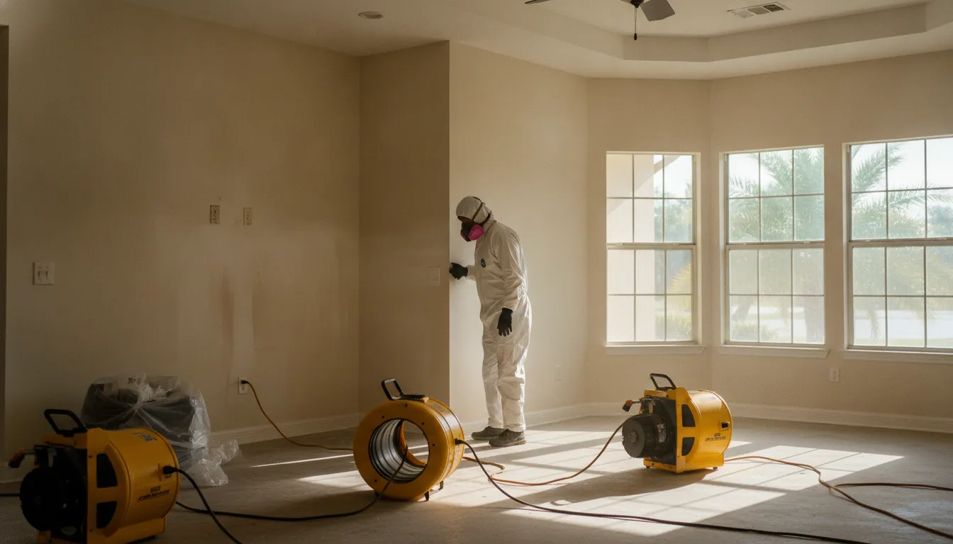 Fire damage restoration southwest Florida smoke and soot cleanup in a restored room