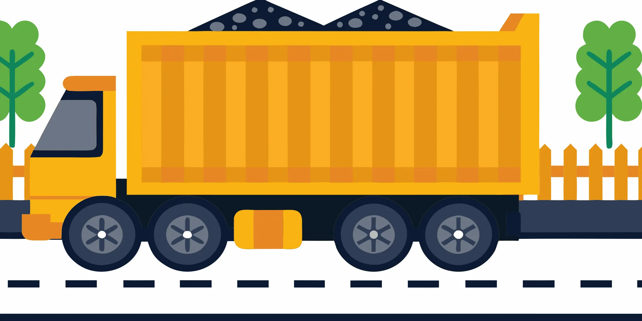 Dump truck delivering gravel onto an accessible Minnesota driveway