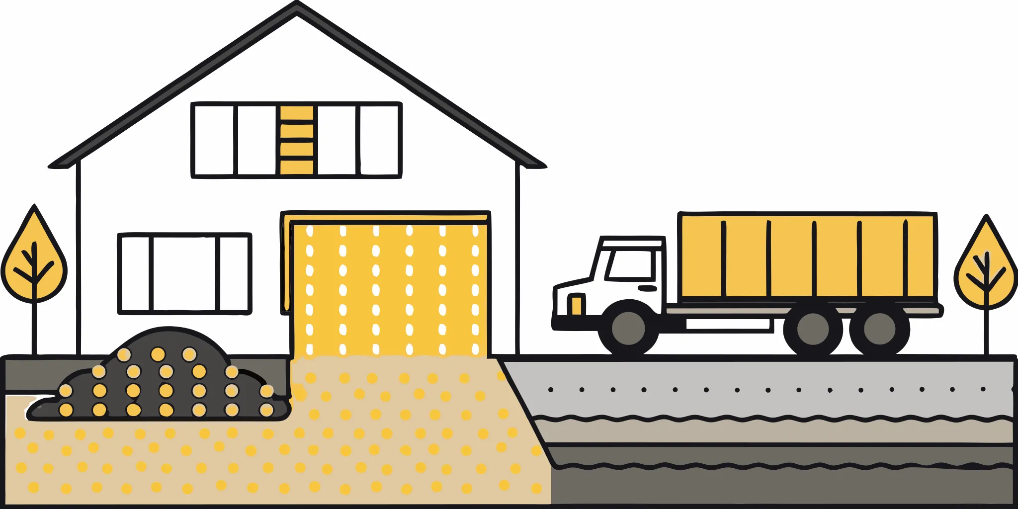 Prepared driveway dump spot for Minnesota bulk soil delivery