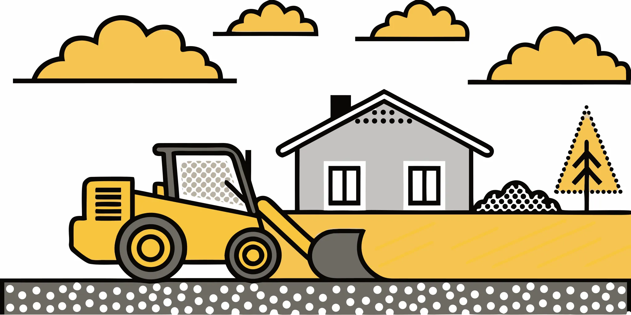 Heavy skid steer equipment operating on a residential job site in Minnesota during seasonal weight limits