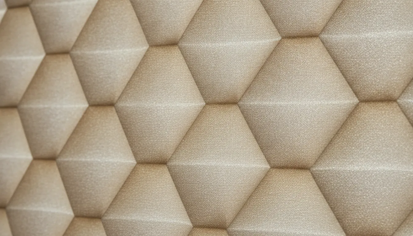 Close-up of the honeycomb cell air pockets in an energy efficient cellular shade