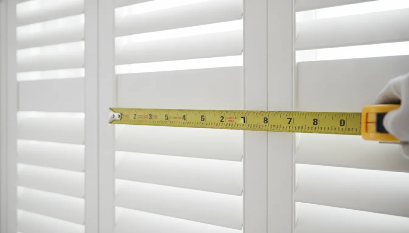 Professional measurement of different plantation shutter louver sizes