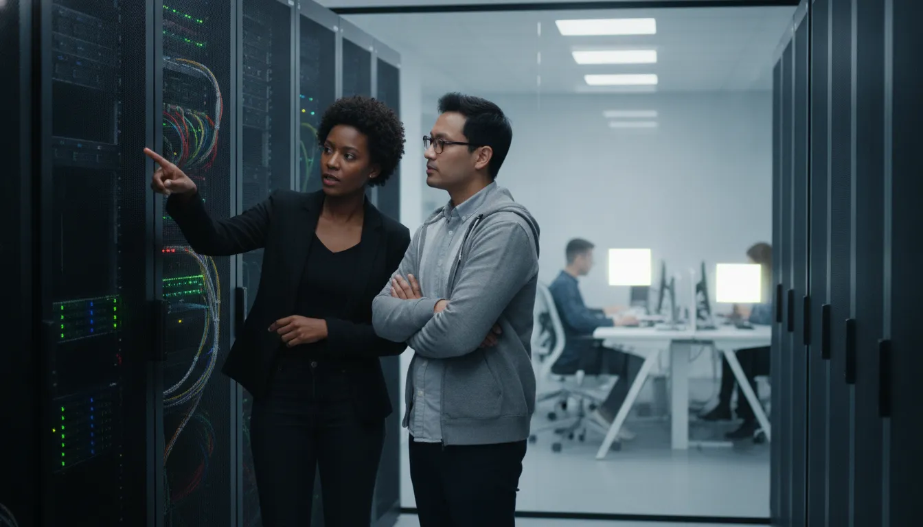 AI infrastructure and product engineers reviewing a deployment environment