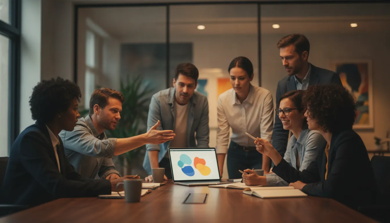 AI product engineering team collaborating on frontend product development