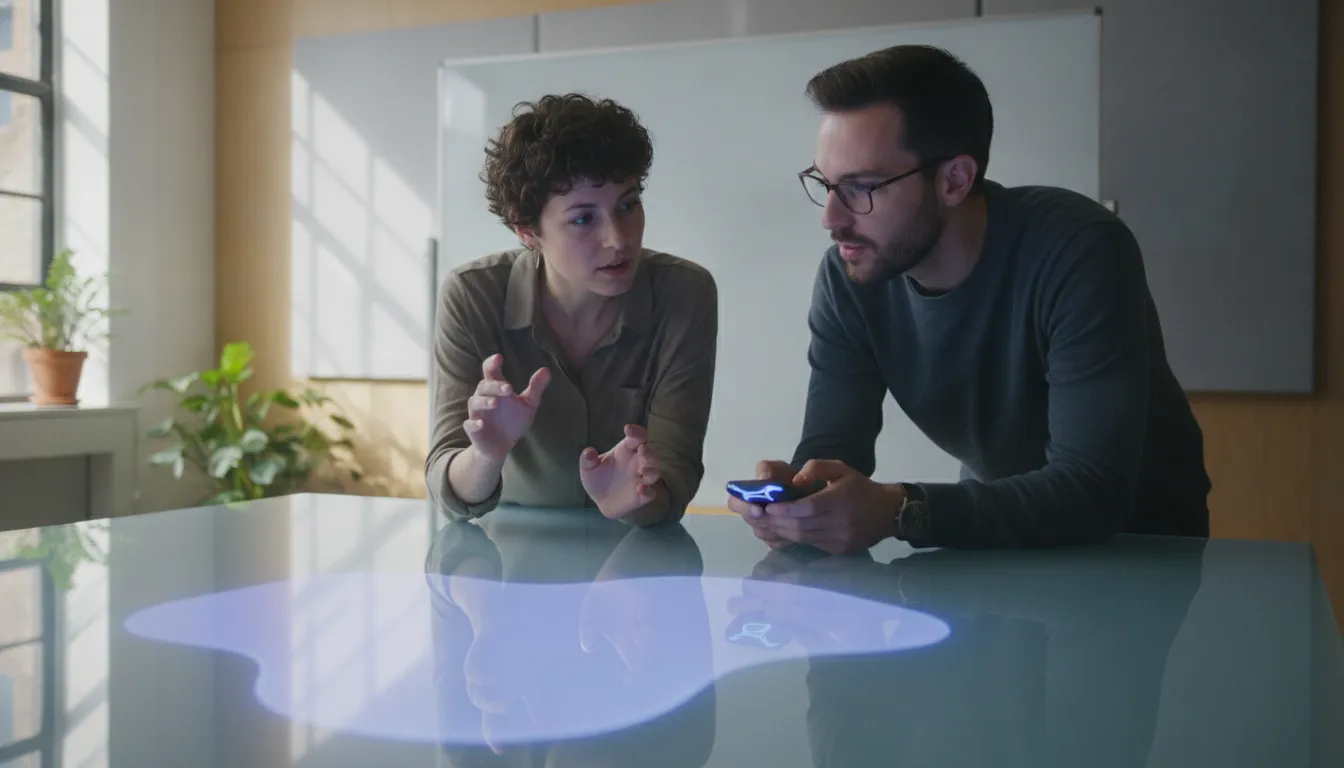 Engineer testing an AI product interface during a technical interview