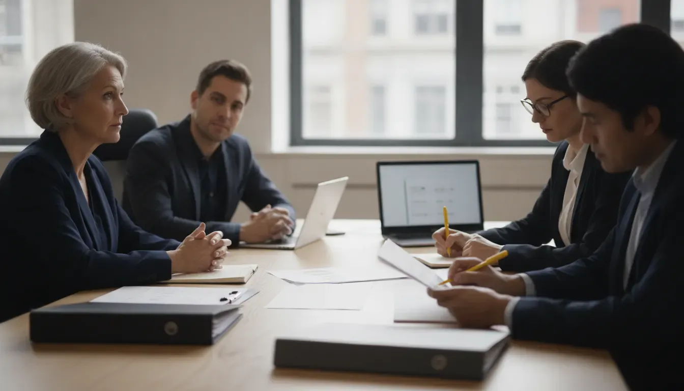 Hiring panel evaluating responsible AI leadership experience in an interview