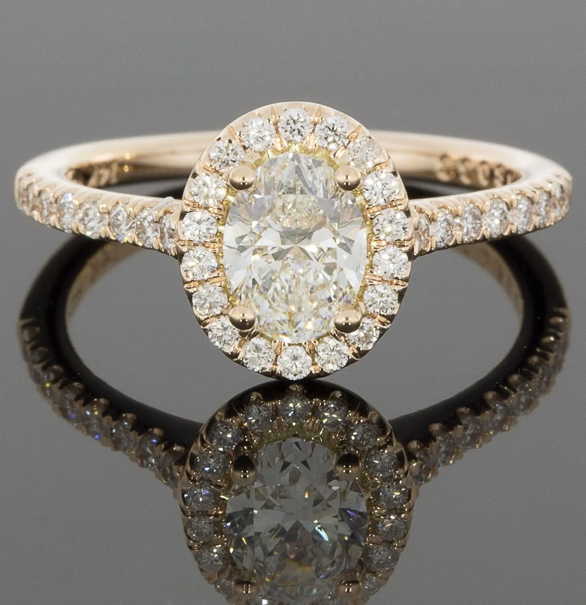 Oval diamond engagement ring prepared for a professional resale evaluation